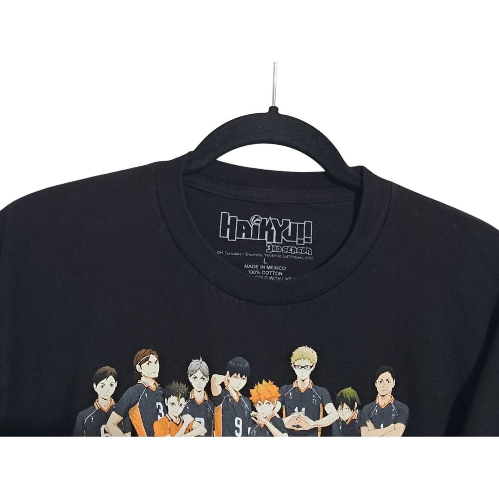 Haikyu!! Karasuno Vs Shiratorizawa Black T-Shirt L 3rd Season Official Merch 100 - Picture 4 of 5